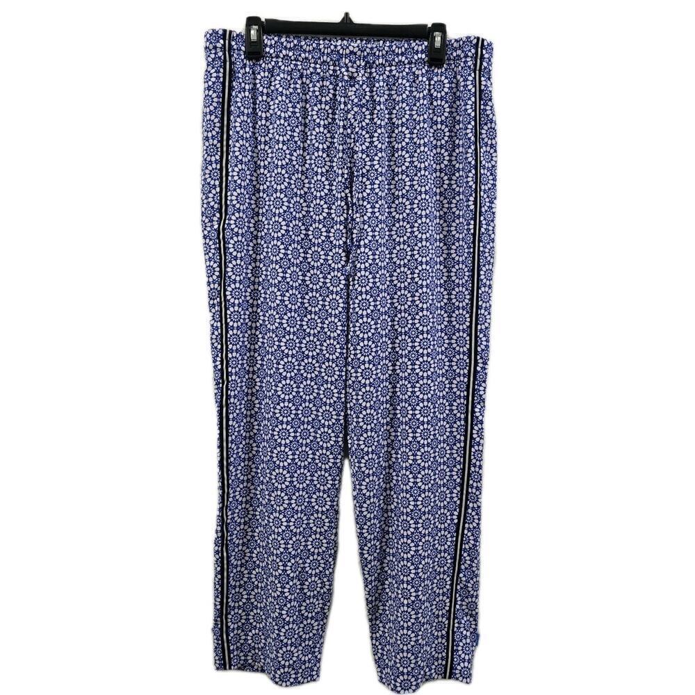Talbots Womens Wide Leg Pants - Floral Capry Summer Size L